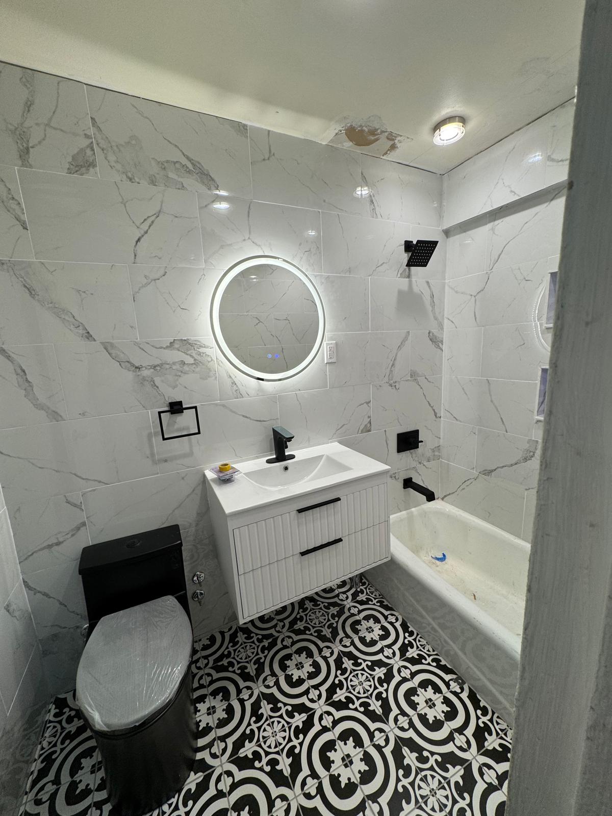 Wide angle bathroom renovation