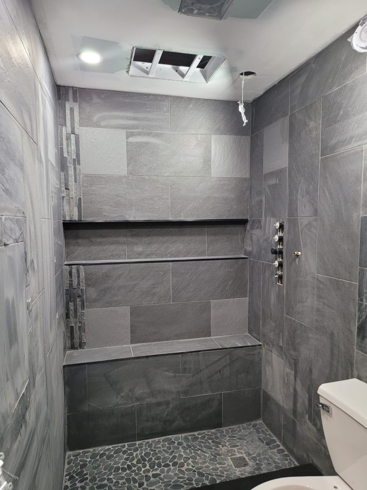 Completed master bathroom shower